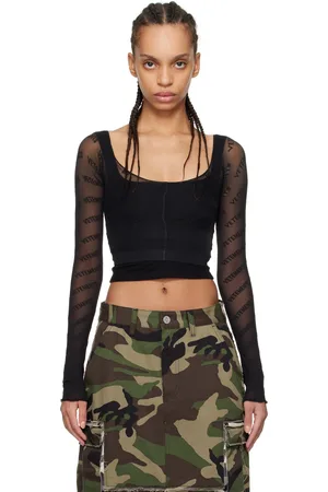 Vetements Haut noir à motif à logos