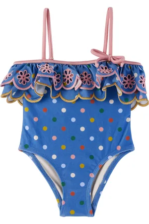 ZIMMERMANN Enfant | Maillot de bain Everley bleu marine à garnitures festonnées