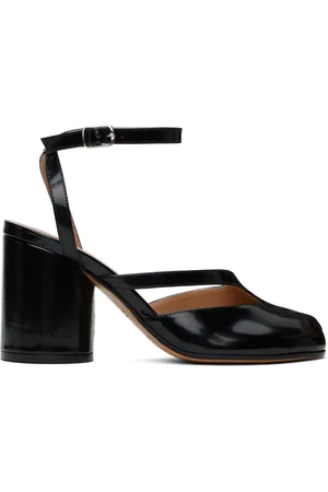 Maison Margiela Chaussures à talon cylindrique noires à bout Tabi