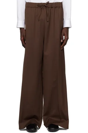 Simone Rocha Pantalon ample brun à cordon coulissant