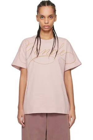 Moncler T-shirt à manches courtes rose à logo