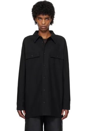 HAN Kjøbenhavn Chemise à manches longues surdimensionnée noire en sergé de coton