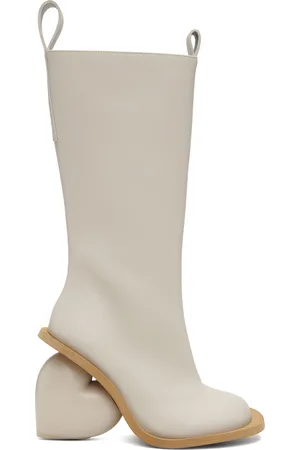 Yume Yume Bottes blanches à talon en forme de cœur