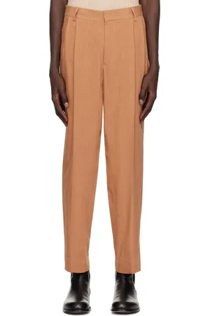 DRIES VAN NOTEN Pantalon brun clair à plis