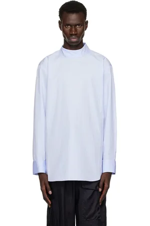 DRIES VAN NOTEN Chemise bleue à col roulé