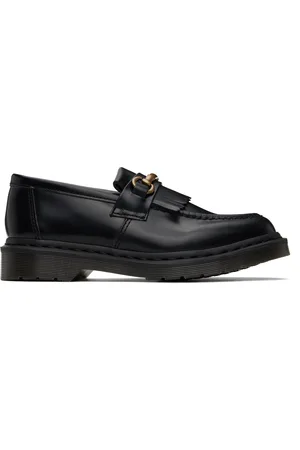 Dr. Martens Flâneurs Adrian noirs en cuir poli à patte écossaise et à mors