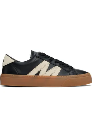Moncler Baskets Monaco2 noires en cuir et en nubuck