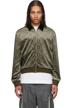 Givenchy Blouson de survêtement vert en velours à monogrammes 72