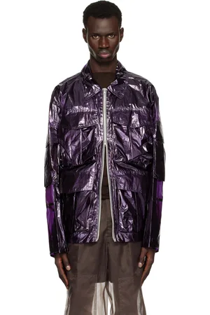 DRIES VAN NOTEN Blouson teint en plongée mauve en vinyle transparent