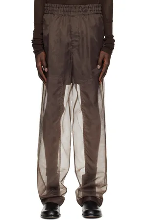 DRIES VAN NOTEN Pantalon étagé brun