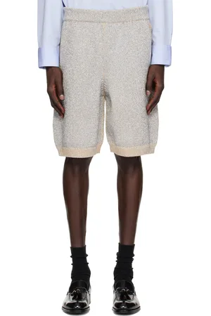 DRIES VAN NOTEN Short argenté en tricot à fils métalliques