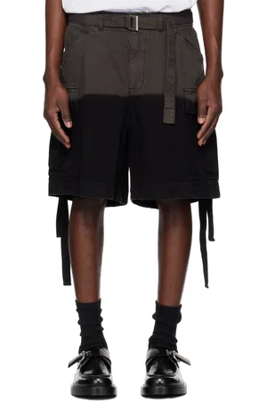 SACAI Short cargo teint en plongée gris et noir
