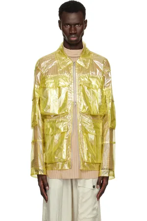 DRIES VAN NOTEN Blouson teint en plongée jaune en vinyle transparent
