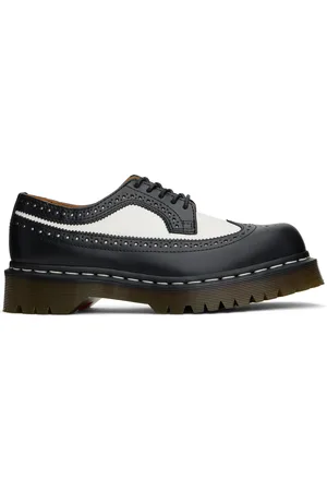 Dr. Martens Derbys 3989 noir et blanc en cuir poli à semelle Bex