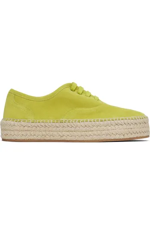 J.W.Anderson Espadrilles jaunes en suède à laçage et à plateforme