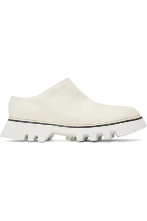 GUIDI Flâneurs à enfiler blancs en cuir de cheval souple à grain naturel