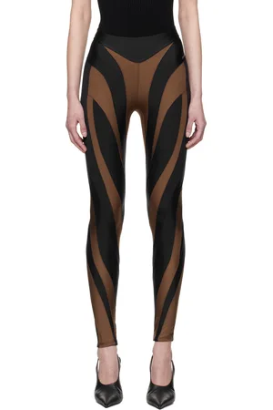 MUGLER Legging lustré brun et noir en LYCRA®