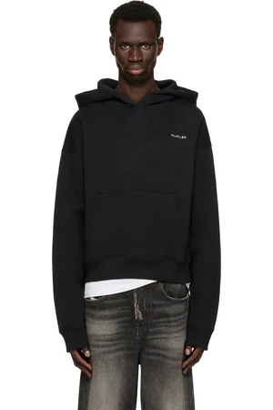 MUGLER Pull à capuche noir à logo