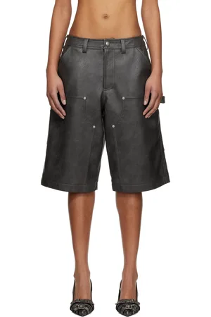 Andersson Bell Short gris en cuir synthétique à panneaux renforcés
