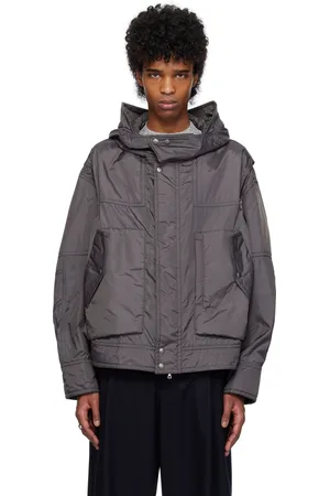 DRIES VAN NOTEN Blouson gris en satin