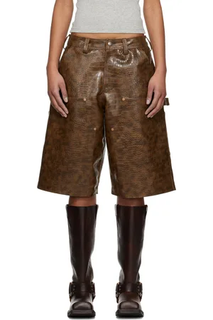 Andersson Bell Short brun en cuir synthétique à panneaux renforcés
