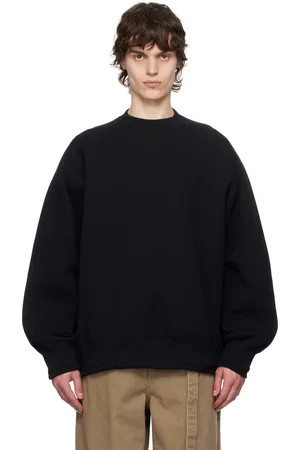 SACAI Pull molletonné noir en jersey double face