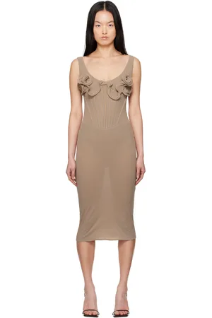 MAGDA BUTRYM Robe midi à bustier à appliqués floraux