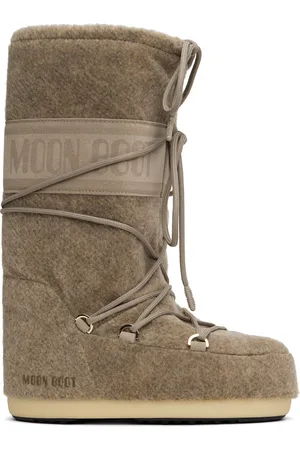 Moon Boot Bottes hautes Icon beiges en melton