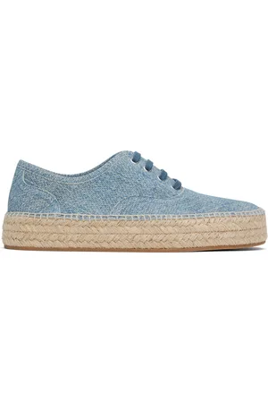 J.W.Anderson Espadrilles bleues en suède à laçage et à plateforme