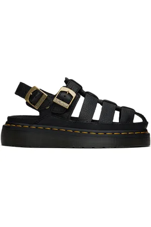 Dr. Martens Sandales style pêcheur Wrenlie noires en cuir Grizzly