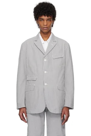 ENGINEERED GARMENTS Veston Andover bleu marine et blanc