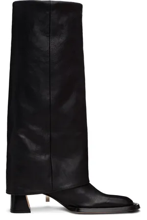 Miista Bottes hautes Bellamy noires à col replié