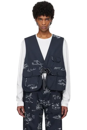 ENGINEERED GARMENTS Veste bleu marine à images d