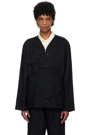 ENGINEERED GARMENTS Blouson de style cardigan bleu marine