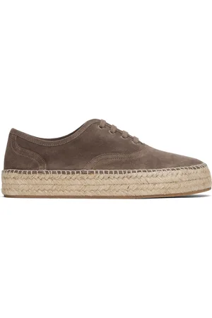J.W.Anderson Espadrilles brunes en suède à laçage et à plateforme