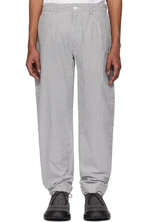 ENGINEERED GARMENTS Pantalon Andover bleu marine et blanc