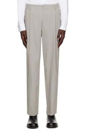 DRIES VAN NOTEN Pantalon gris à plis
