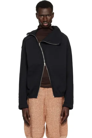 DRIES VAN NOTEN Pull noir en coton à glissière