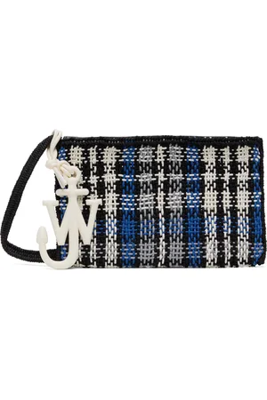 J.W.Anderson Sac Market bleu et noir à carreaux