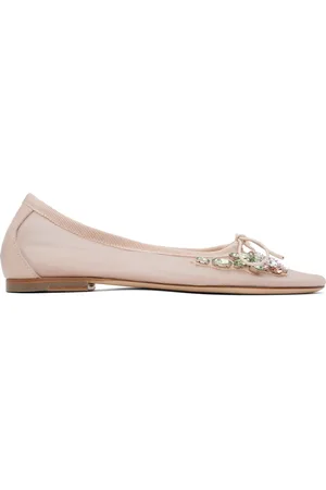 Simone Rocha Ballerines roses en filet à ferrure graphique