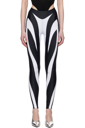 MUGLER Legging de sport noir et blanc en LYCRA®