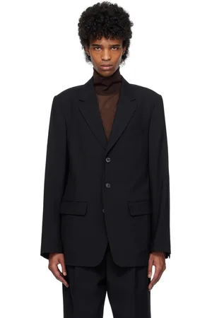 DRIES VAN NOTEN Veston noir en sergé de laine