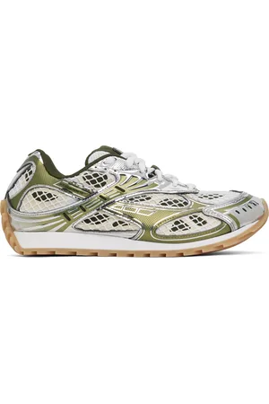 Bottega Veneta Baskets Orbit argenté et vert
