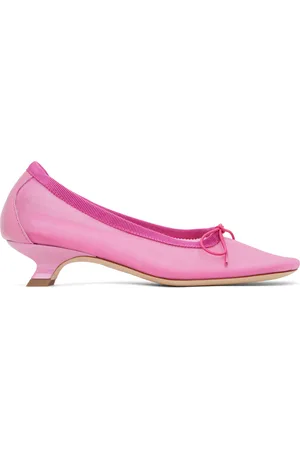 Simone Rocha Escarpins de style ballerines roses en filet