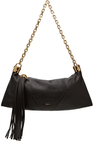 Chloé Petit sac porté épaule brun à assemblage de style foulard et à logo