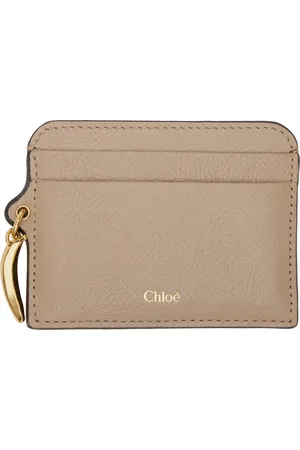 Chloé Porte-carte taupe à breloque en forme de banane