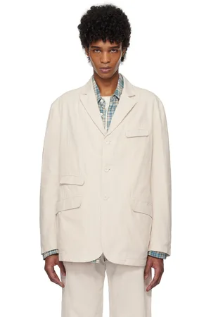 ENGINEERED GARMENTS Veston Andover beige et blanc