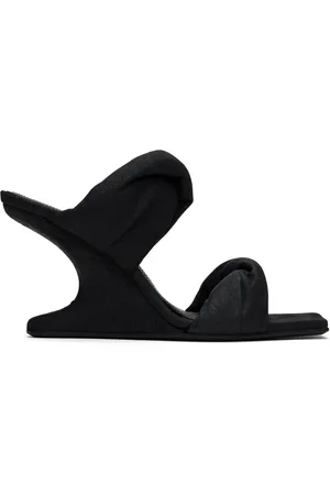 Rick Owens Sandales à talon en porte-à-faux 8 noires à brides torsadées - Porterville