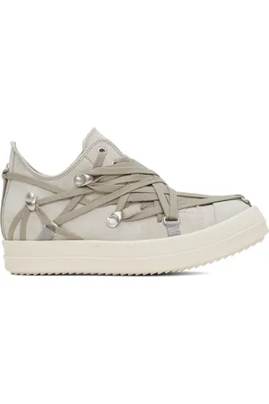 Rick Owens Baskets basses grises à laçage double tour - Hollywood