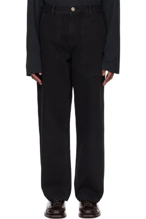 Palmes Jean noir à écusson à logo